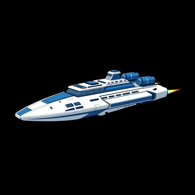 Croiseur prêt à rejoindre la flotte pour une mission.